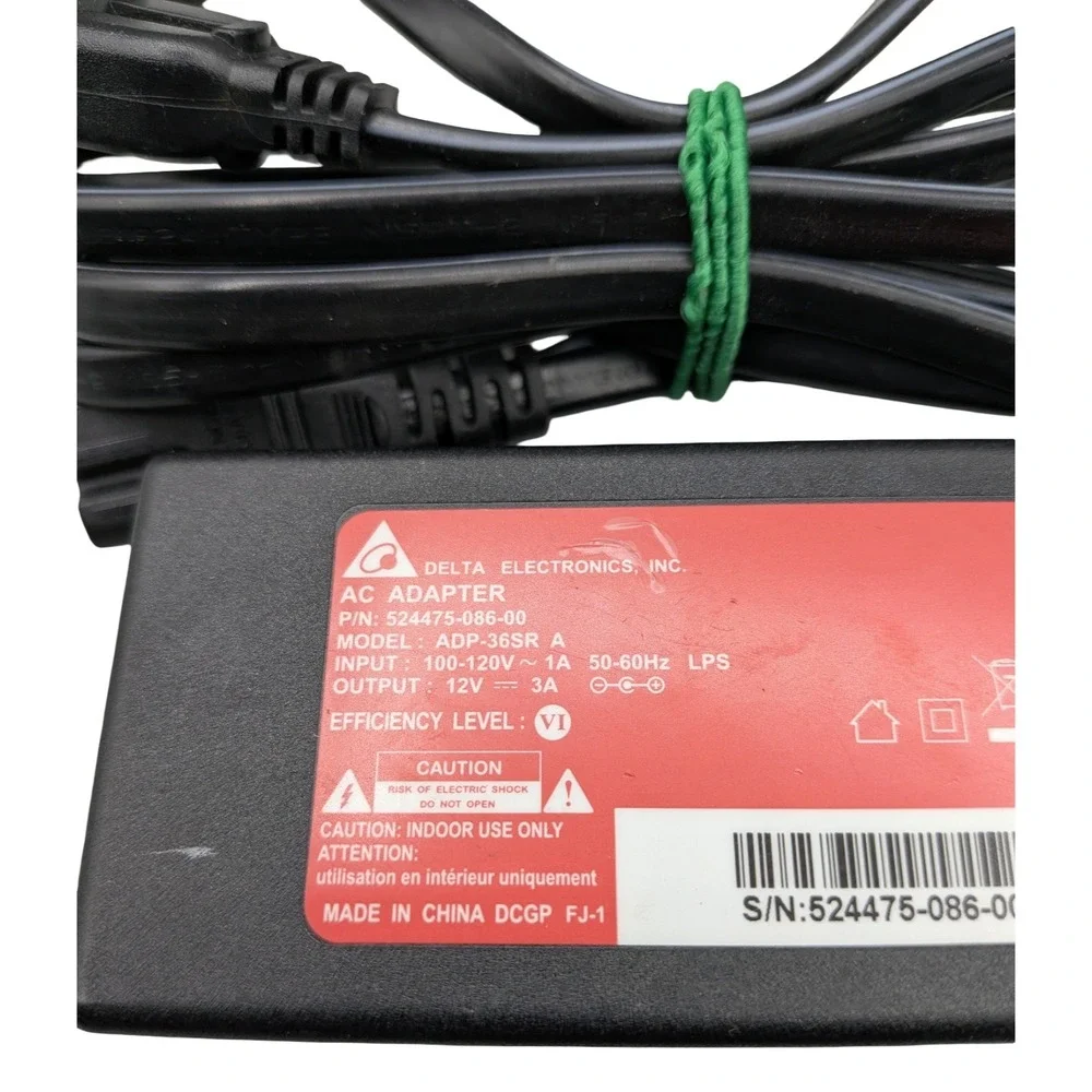 Delta Electronics AC Adapter 12V 3A ADP-36SR A Power Supply 524475-086-00 Black